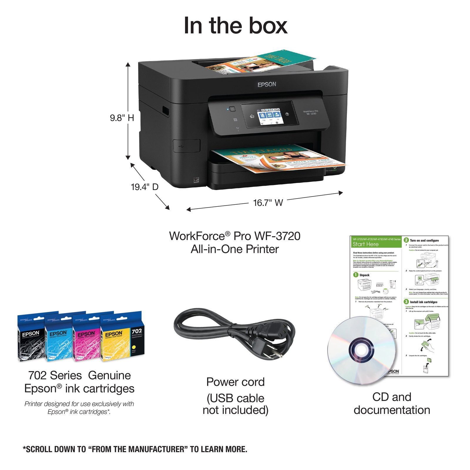 Epson WorkForce Pro WF-3720 Wireless All-in-One Color Inkjet Printer - Image 5