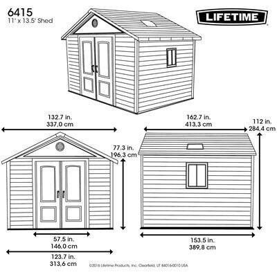 Lifetime 11 Ft. x 13.5 Ft. Outdoor Storage Shed - Image 56