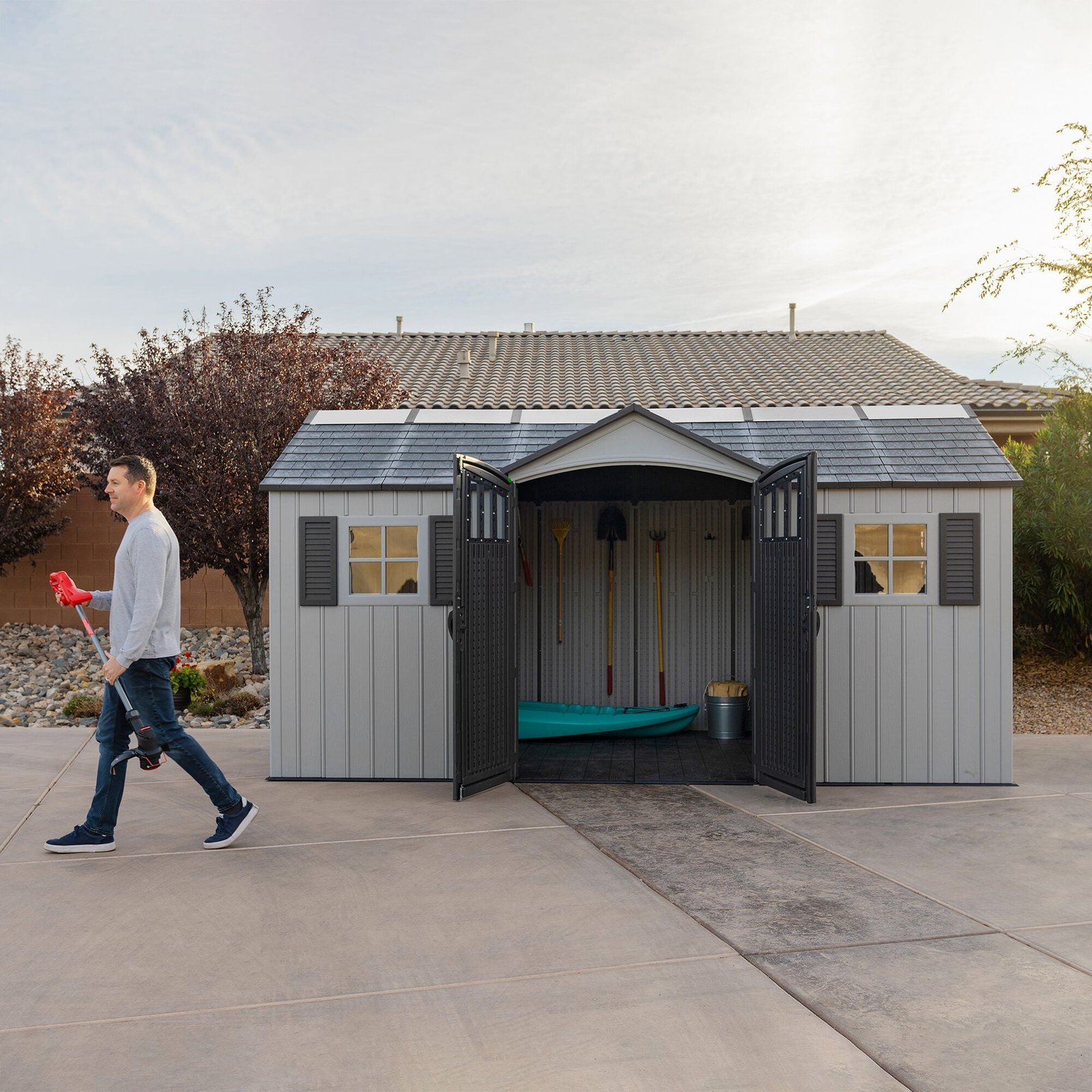 Lifetime 15 x 8 Outdoor Storage Shed - Image 11