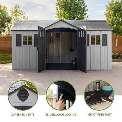 Lifetime 15-ft x 8-ft Dual Entry Outdoor Storage Shed - Image 3