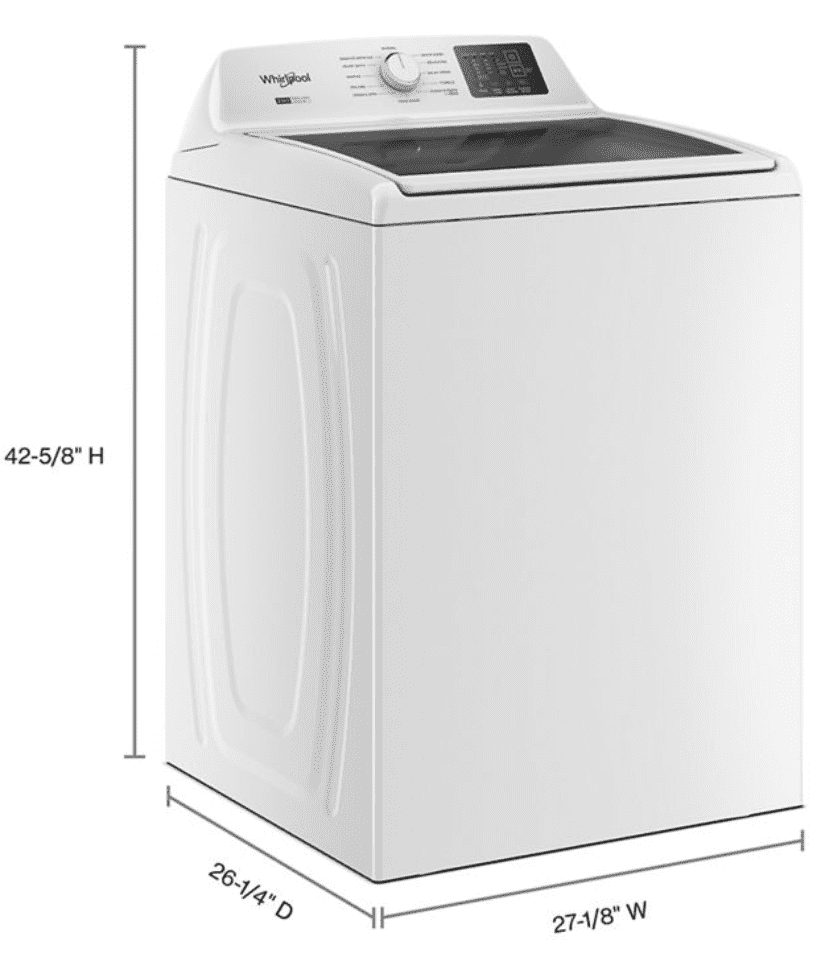 Whirlpool WTW4307SW 4.2–4.3 Cu. Ft. Top Load Washer with 2-in-1 Removable Agitator, Soft Close Glass Lid, White - Image 2