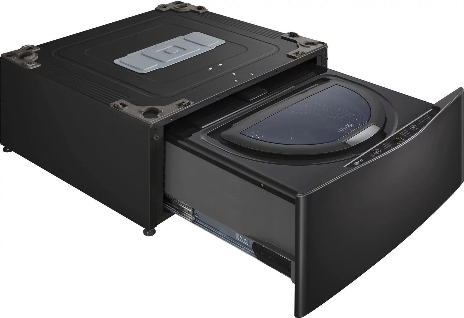 LG – SideKick 1.0 Cu. Ft. High-Efficiency Smart Top Load Pedestal Washer with 3-Motion Technology – Black steel - Image 4