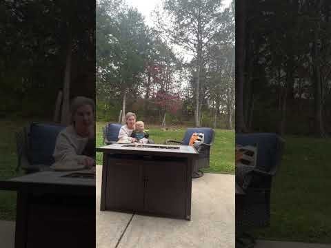SUNJOY 44 Inch Propane Gas Fire Pit Table with Tile Tabletop & Lava Rocks - Image 3